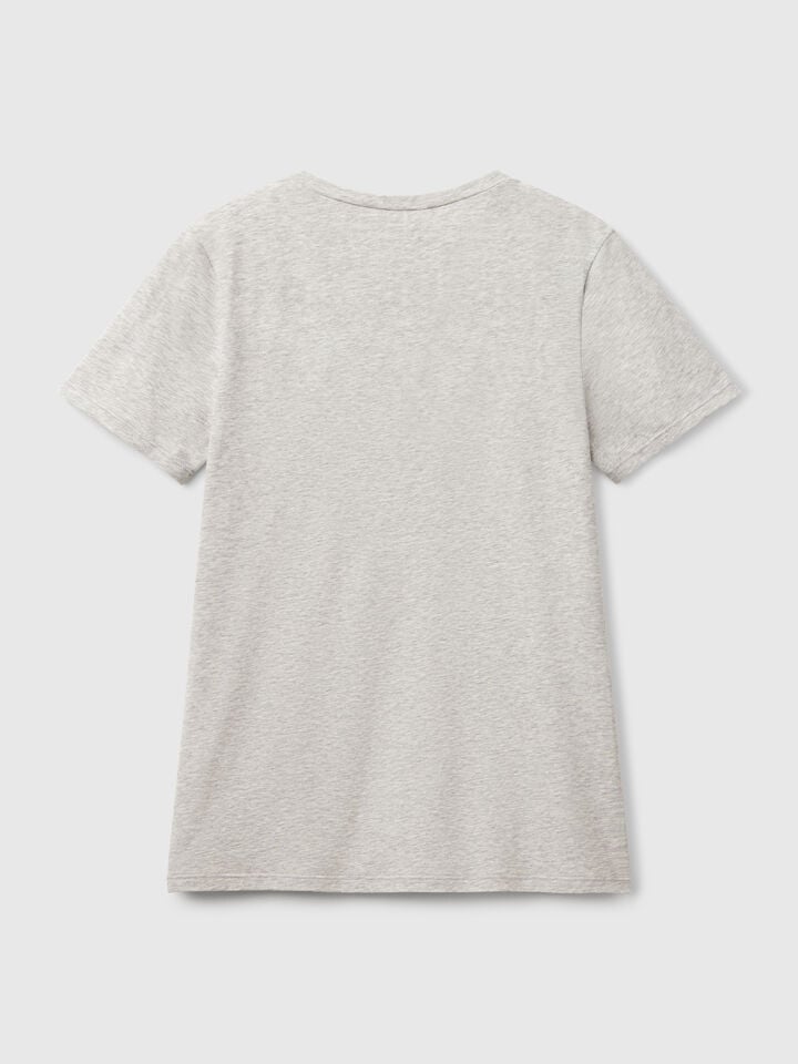 Benetton Super Stretch Cotton T-shirt Light Gray