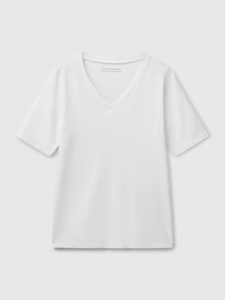 Benetton Super Stretch Cotton T-shirt White