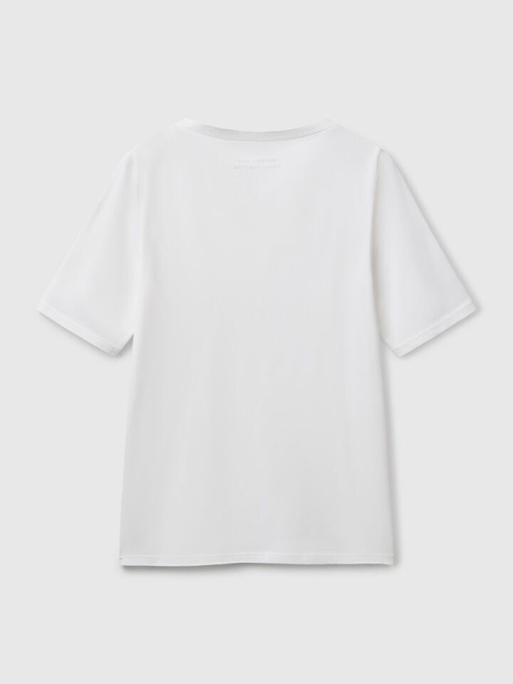 Benetton Super Stretch Cotton T-shirt White