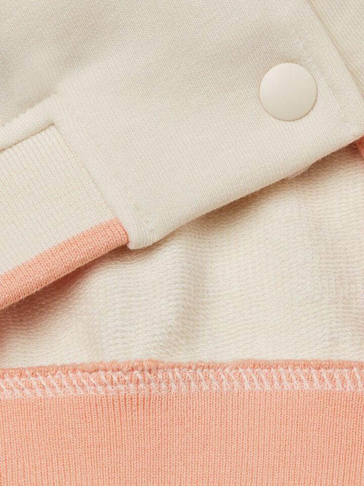 Benetton Sweat Bomber In Cotton Blend Creamy White