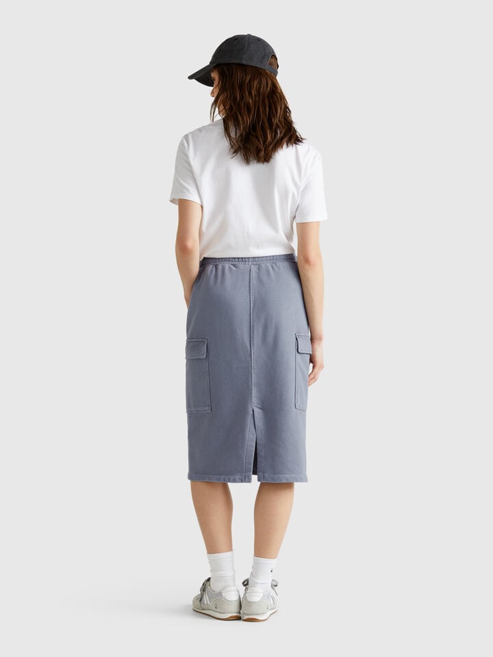 Benetton Sweat Cargo Skirt Gray