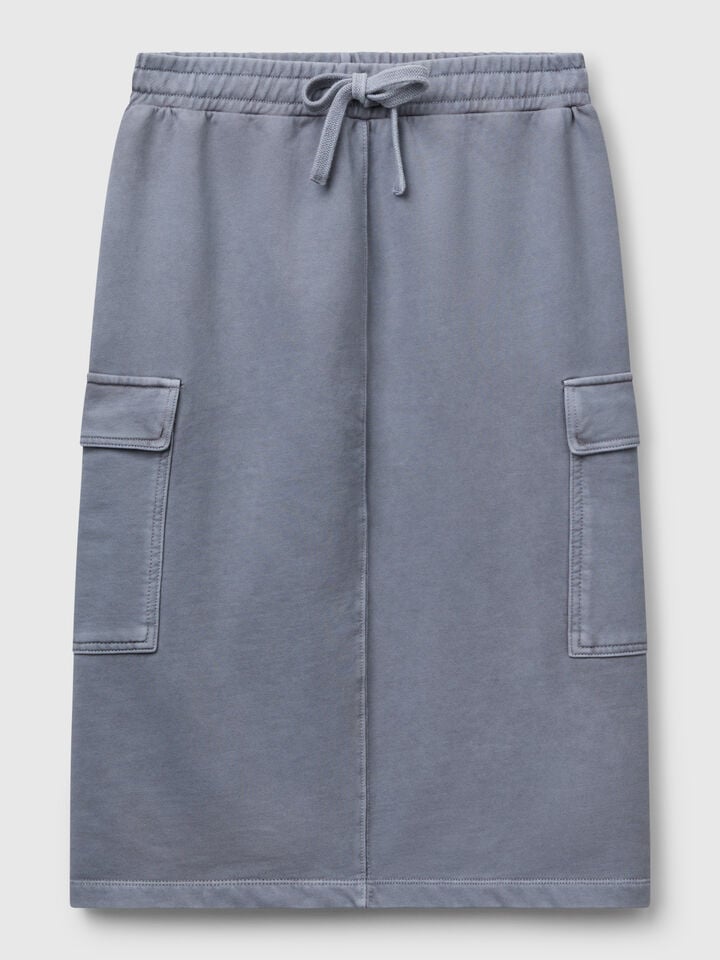 Benetton Sweat Cargo Skirt Gray