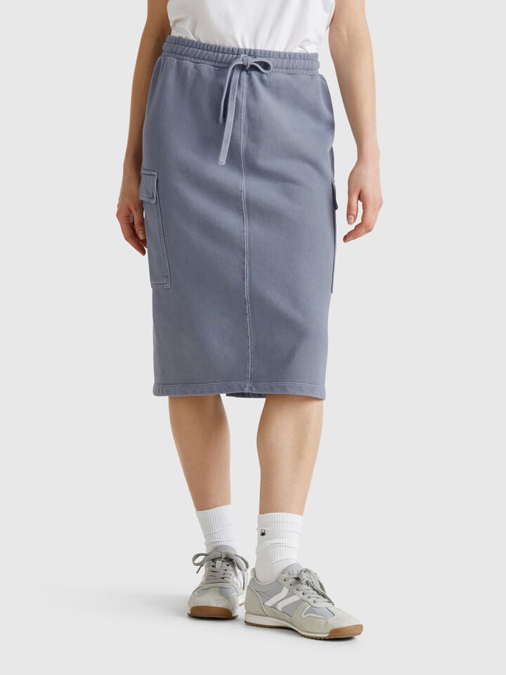 benetton Sweat cargo skirt Gray