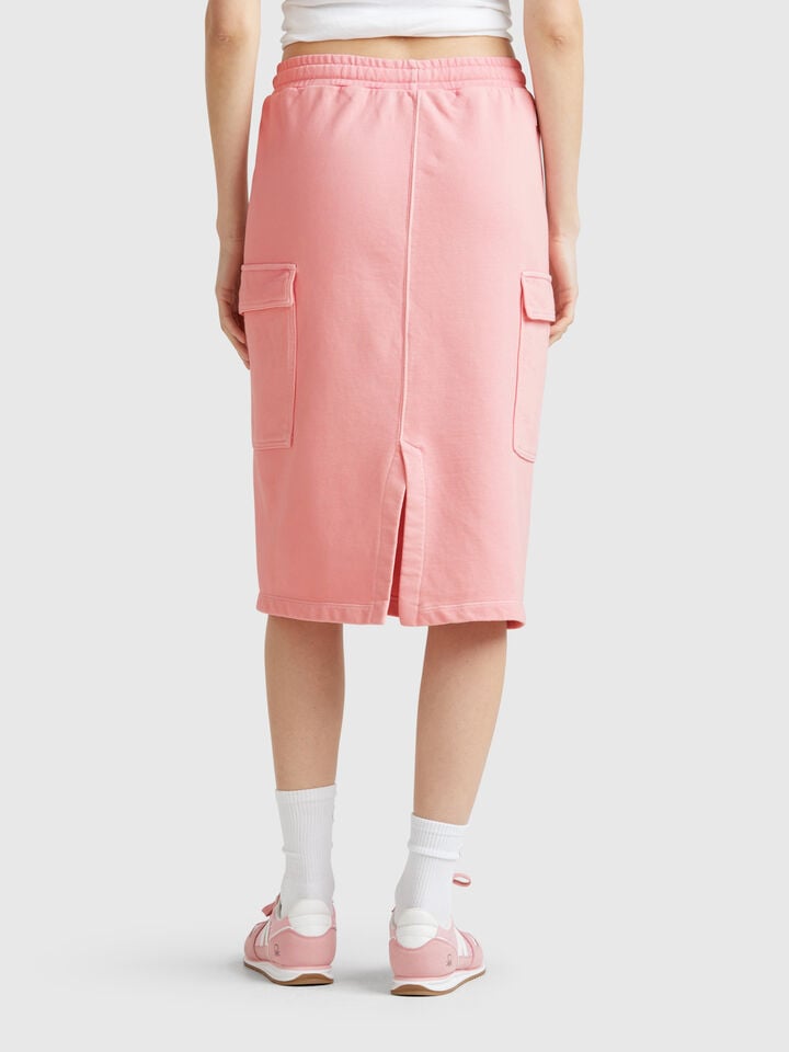 Benetton Sweat Cargo Skirt Pink