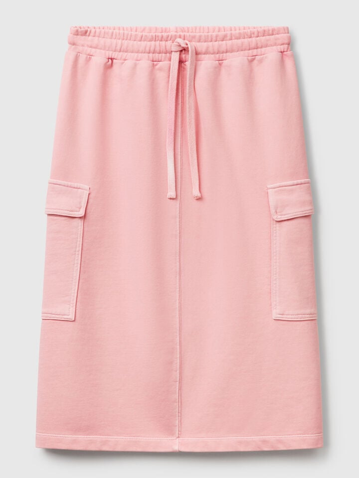 Benetton Sweat Cargo Skirt Pink
