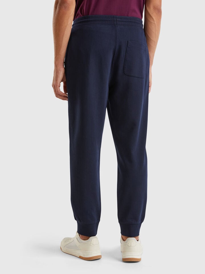 Benetton Sweat Joggers In Organic Cotton Dark Blue