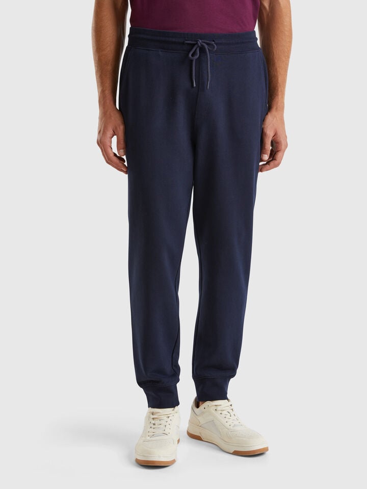 benetton Sweat joggers in organic cotton Dark Blue