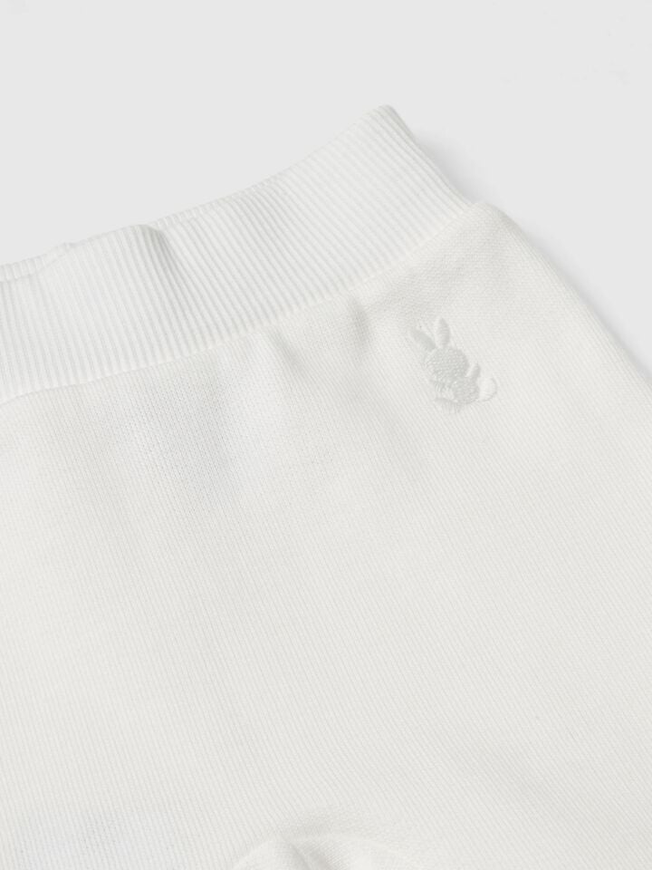 Benetton Sweatpants In Cotton Creamy White