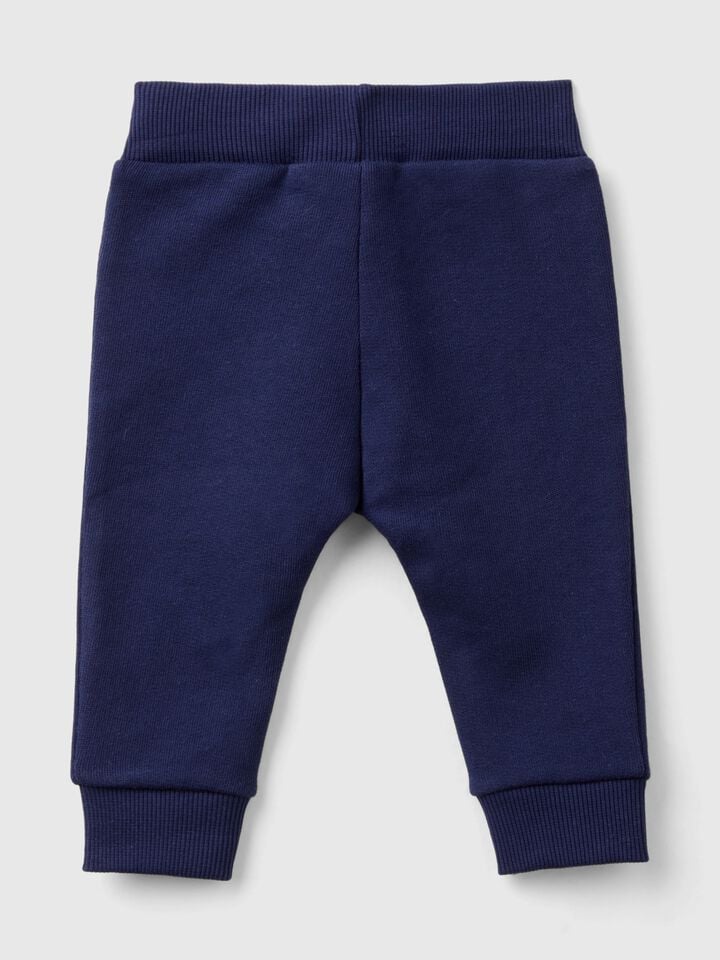 Benetton Sweatpants In Cotton Dark Blue