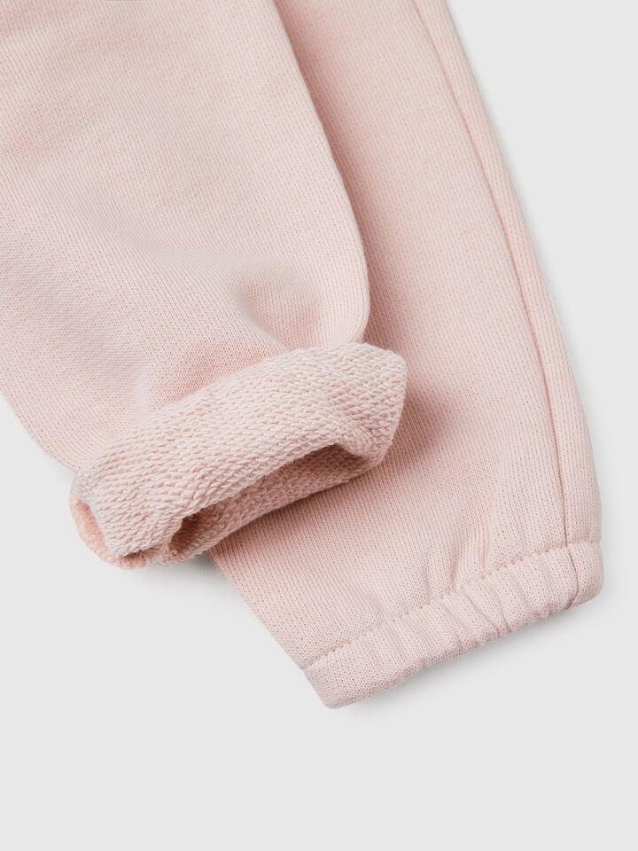 Benetton Sweatpants In Cotton Soft Pink