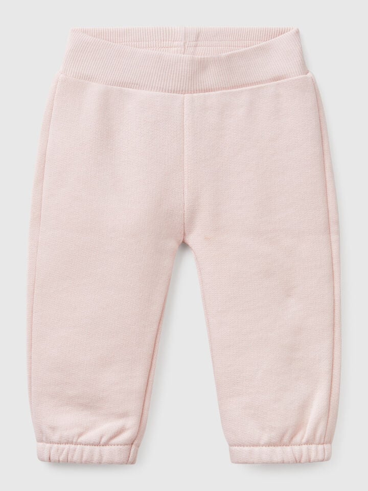 benetton Sweatpants in cotton Soft Pink