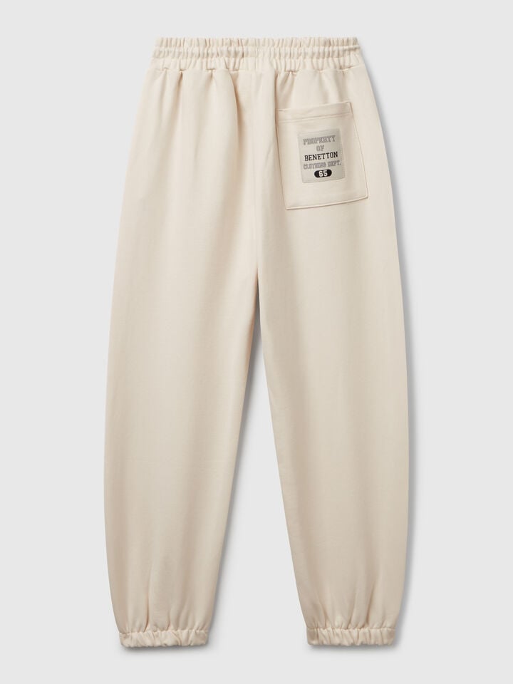 Benetton Sweatpants With Piping Beige