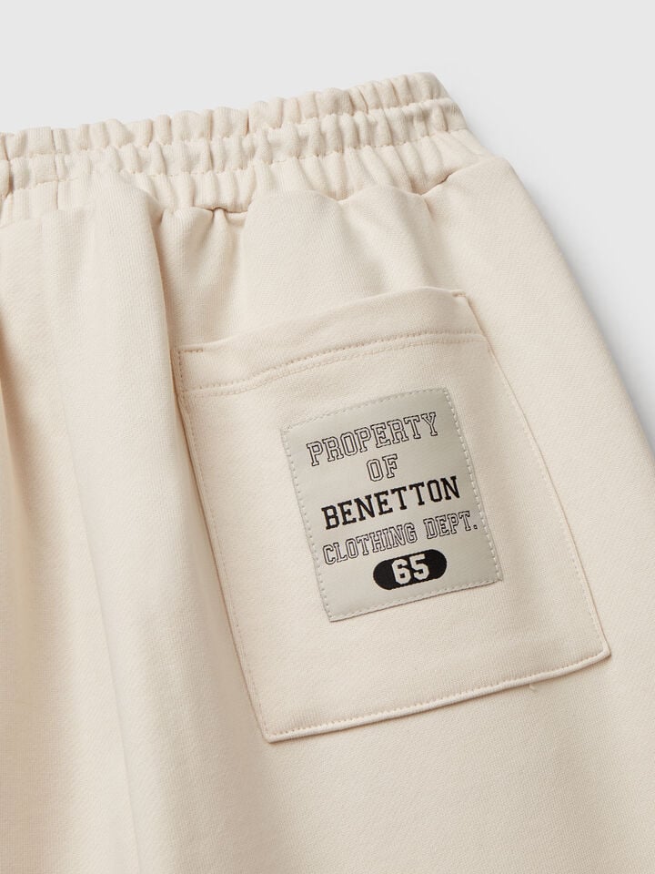 Benetton Sweatpants With Piping Beige