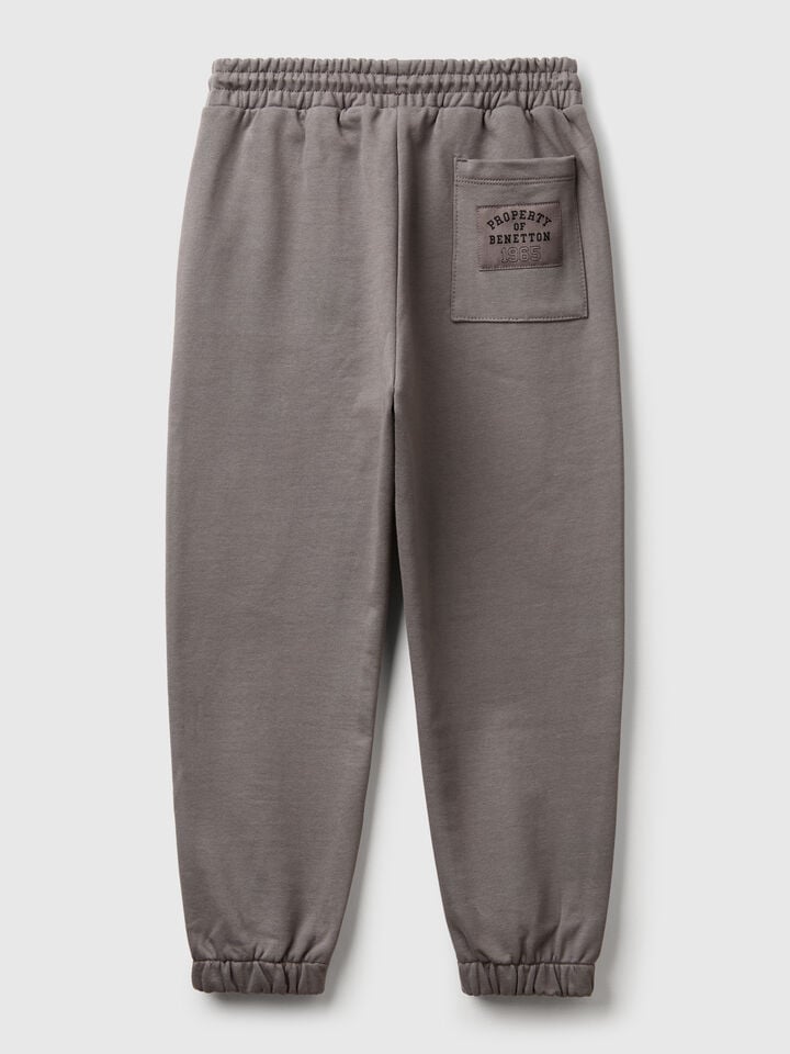 Benetton Sweatpants With Piping Dark Gray