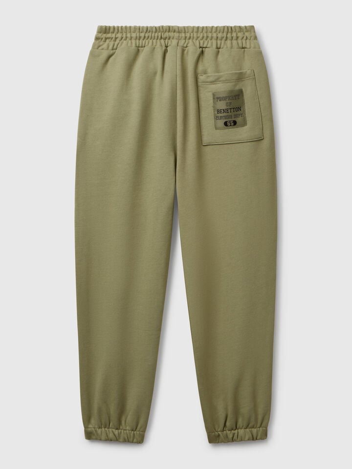 Benetton Sweatpants With Piping Olive Green