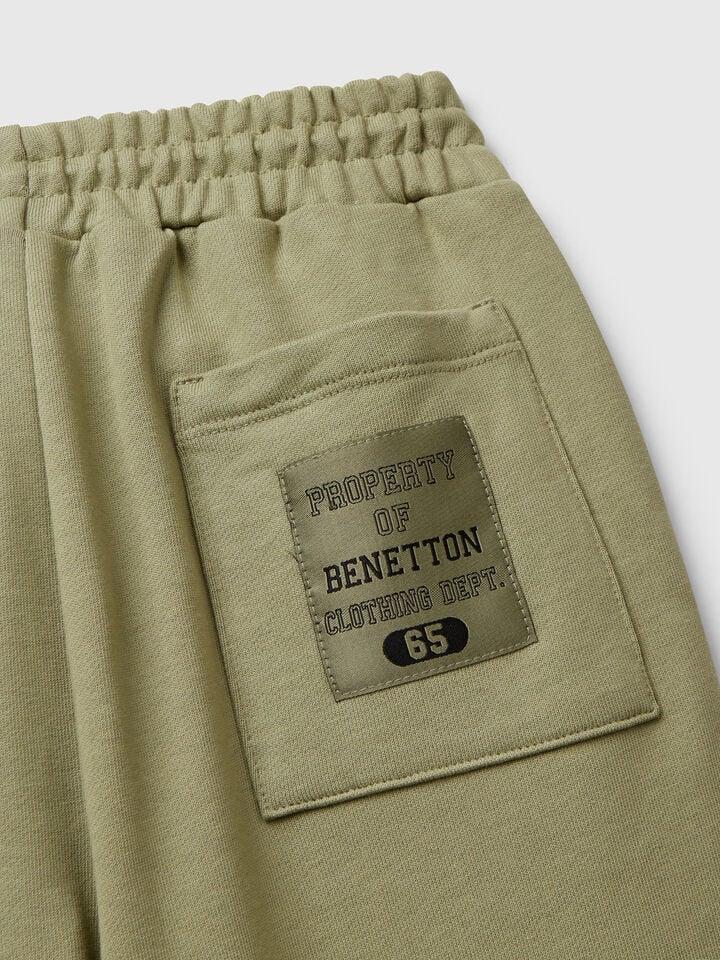 Benetton Sweatpants With Piping Olive Green