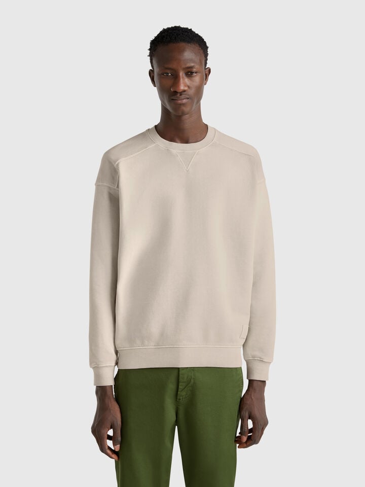 benetton Sweatshirt in cotton Beige