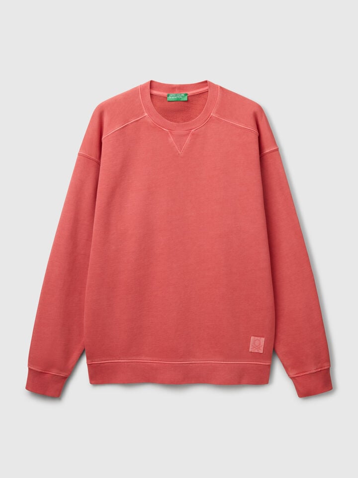 Benetton Sweatshirt In Cotton Brick Red