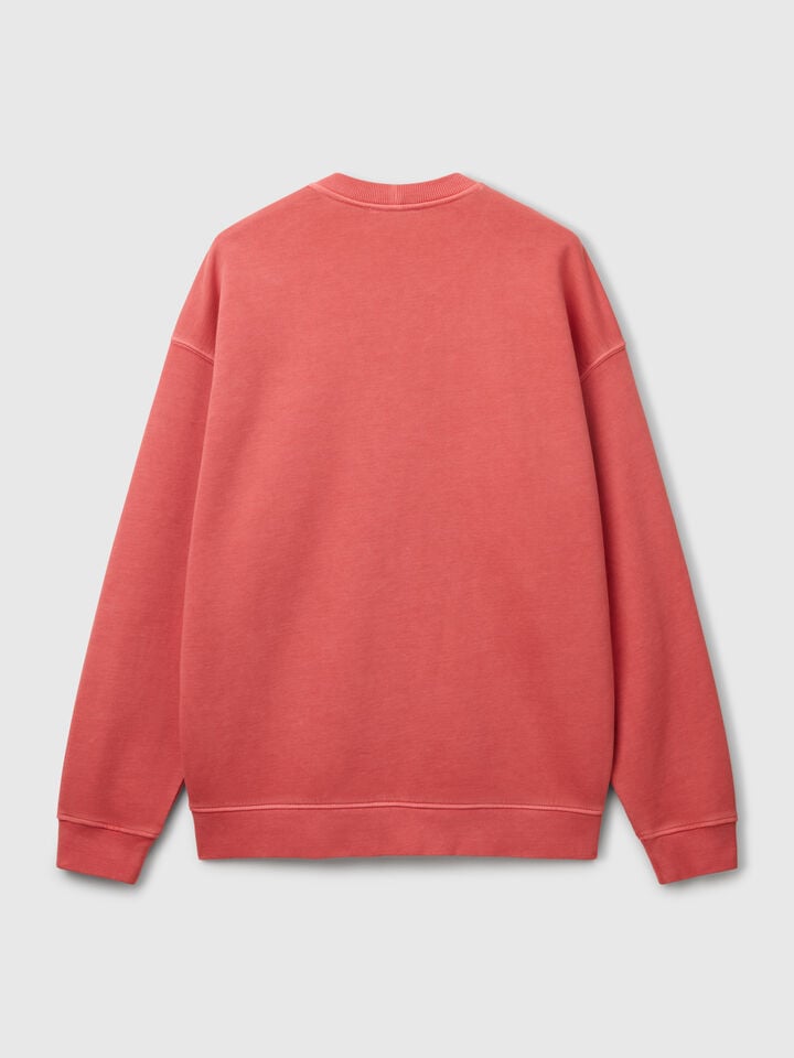 Benetton Sweatshirt In Cotton Brick Red