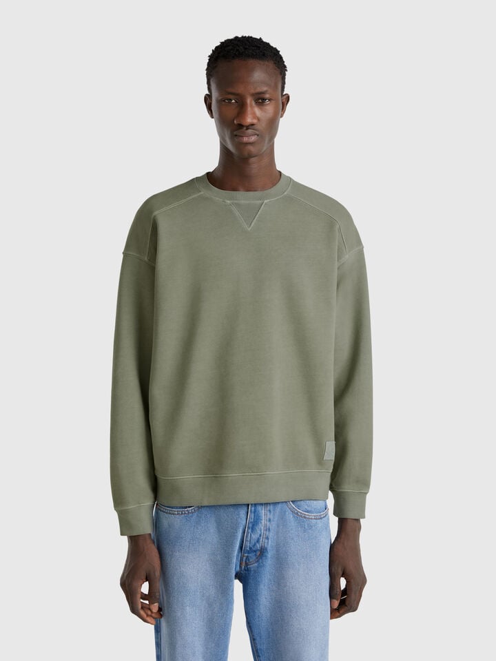 benetton Sweatshirt in cotton Military Green