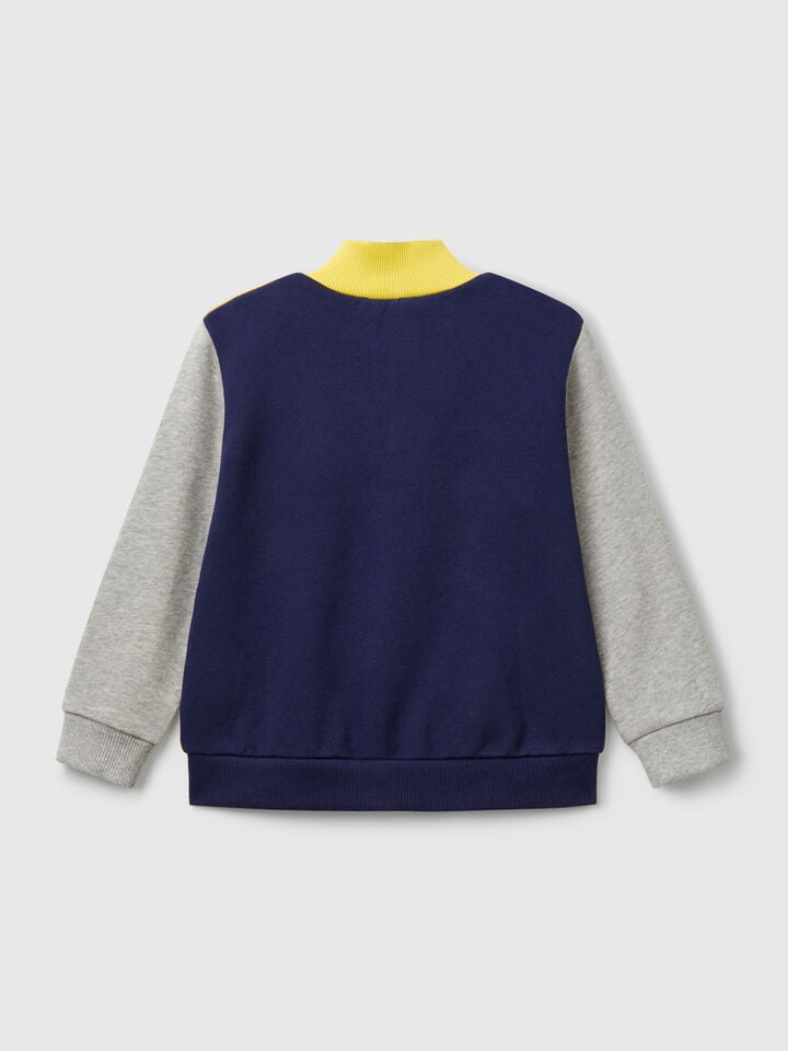 Benetton Sweatshirt In Cotton With Zip Multi-color