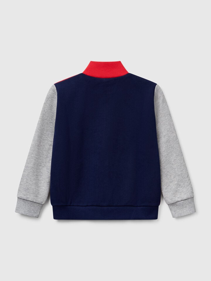 Benetton Sweatshirt In Cotton With Zip Multi-color