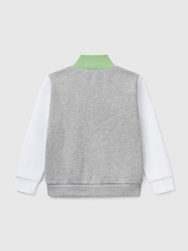 Benetton Sweatshirt In Cotton With Zip Multi-color