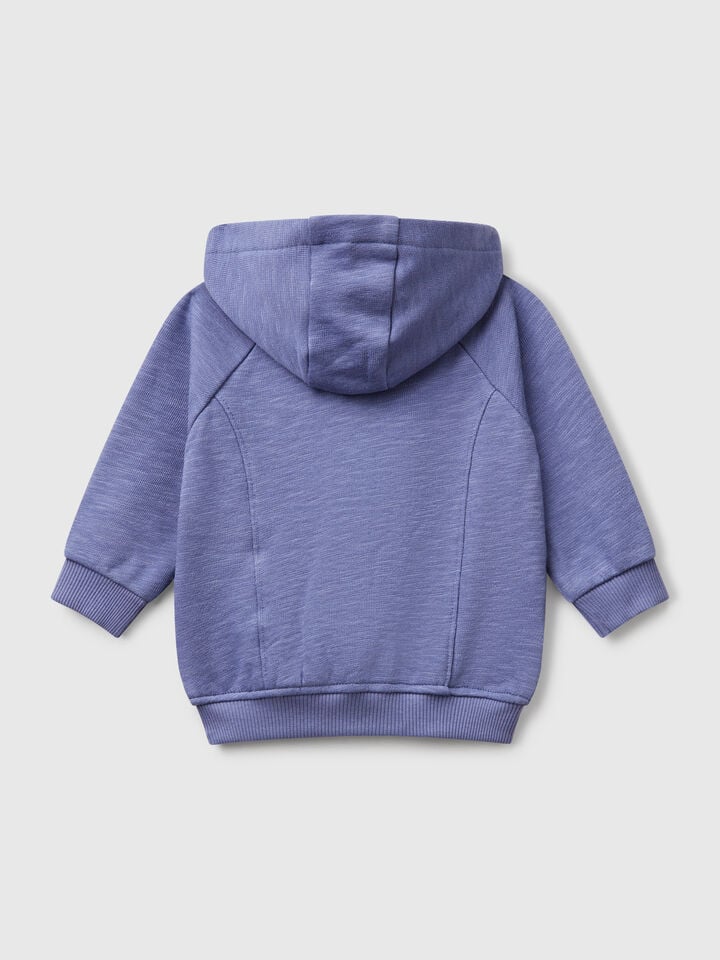 Benetton Sweatshirt In Terry Cloth Blue