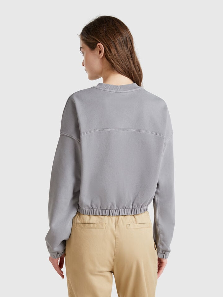 Benetton Sweatshirt With Elastic Gray