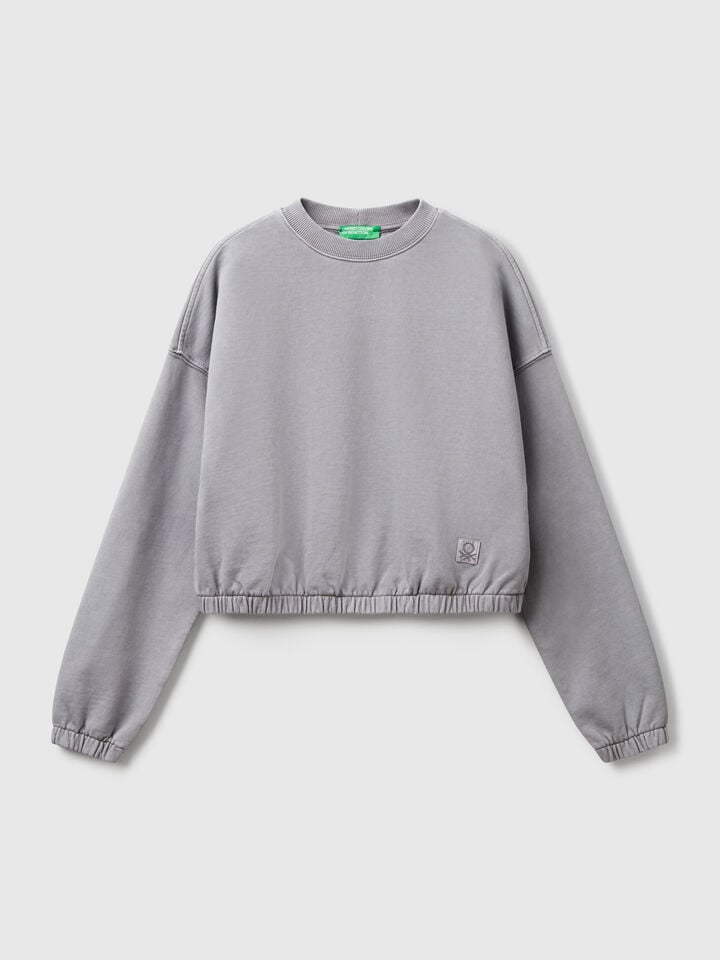 Benetton Sweatshirt With Elastic Gray