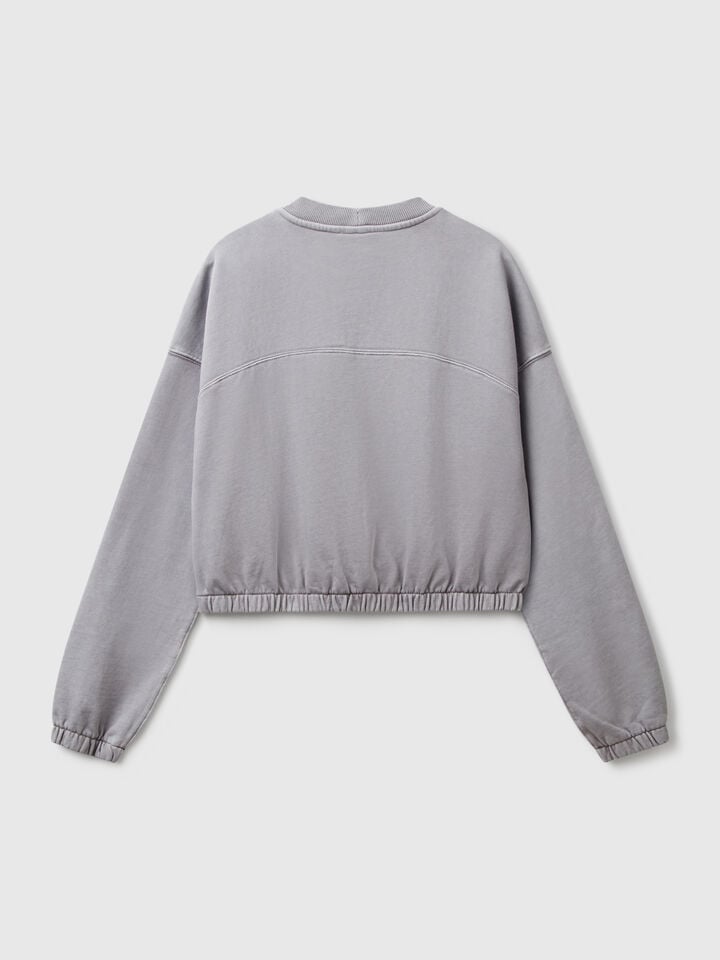 Benetton Sweatshirt With Elastic Gray