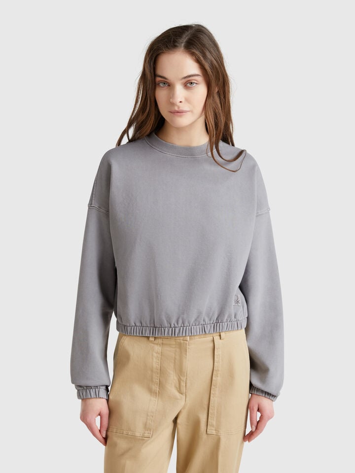 benetton Sweatshirt with elastic Gray