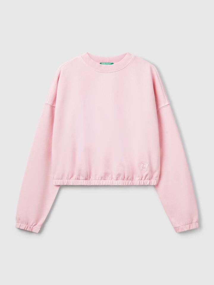 Benetton Sweatshirt With Elastic Pink