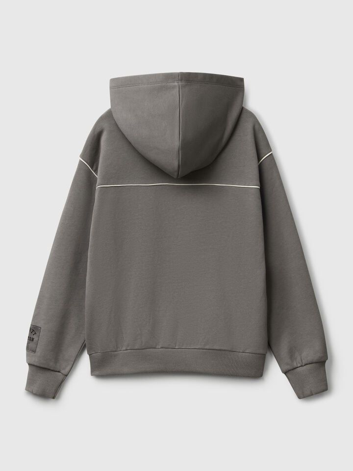 Benetton Sweatshirt With Kangaroo Pocket Dark Gray