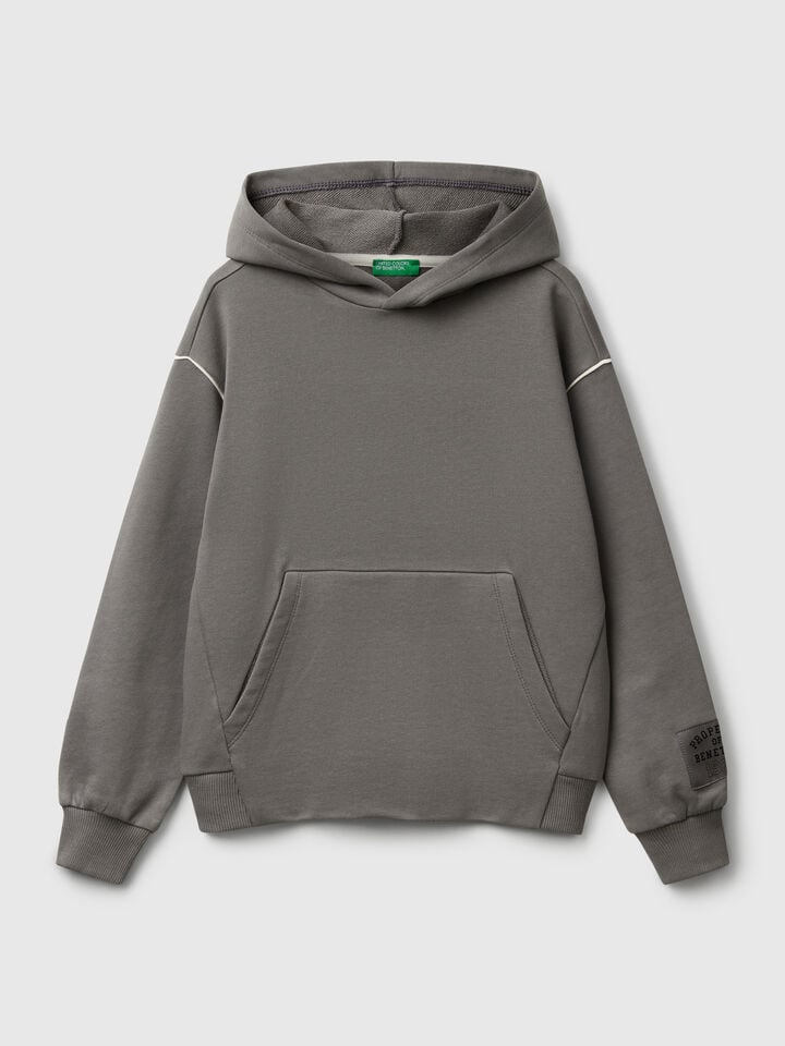 benetton Sweatshirt with kangaroo pocket Dark Gray