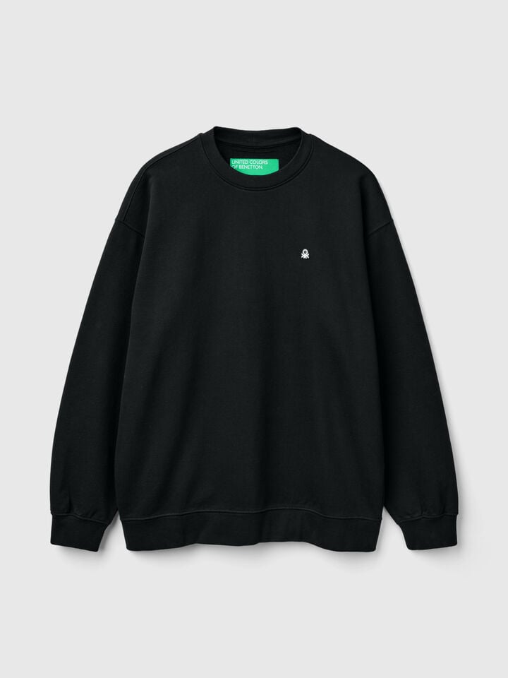 Benetton Sweatshirt With Logo Patch Black