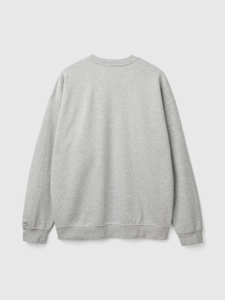 Benetton Sweatshirt With Logo Patch Light Gray