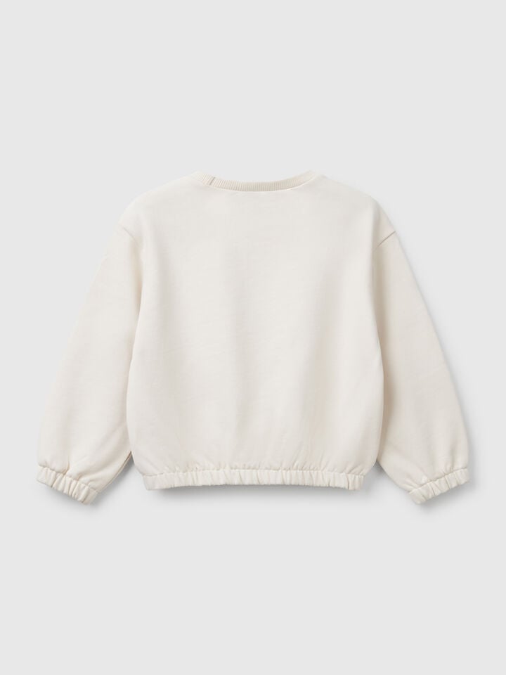 Benetton Sweatshirt With Pockets Beige