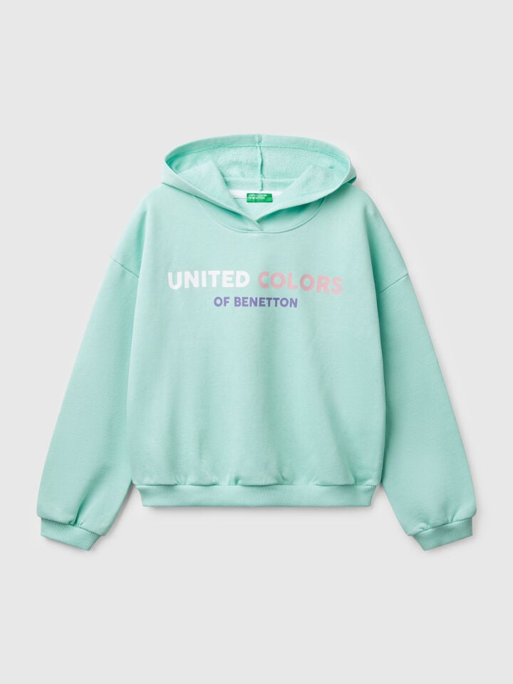 benetton Sweatshirt with print Aqua