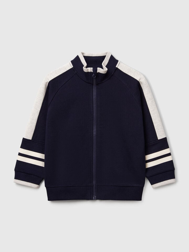 Benetton Sweatshirt With Print Dark Blue