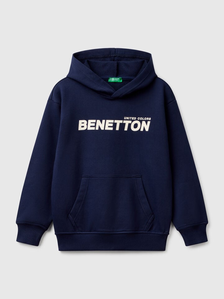 Benetton Sweatshirt With Print Dark Blue