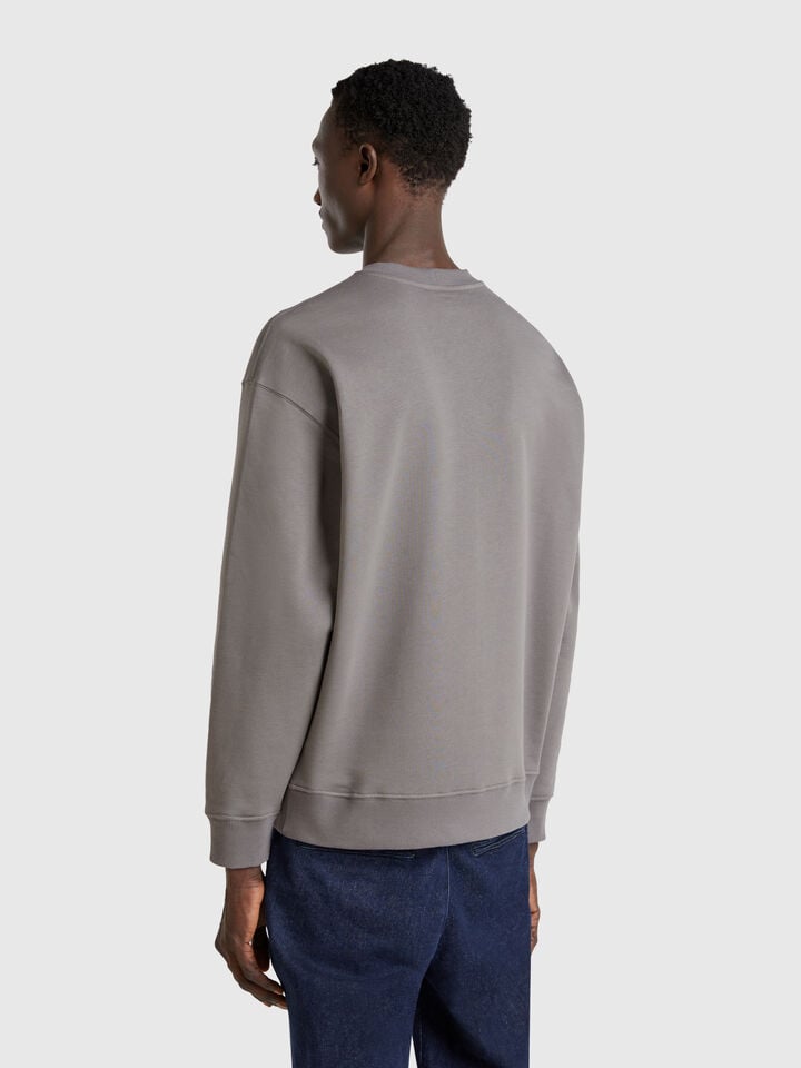 Benetton Sweatshirt With Print Dark Gray