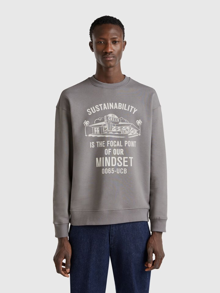 benetton Sweatshirt with print Dark Gray