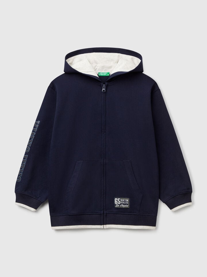 benetton Sweatshirt with rubbery print Dark Blue