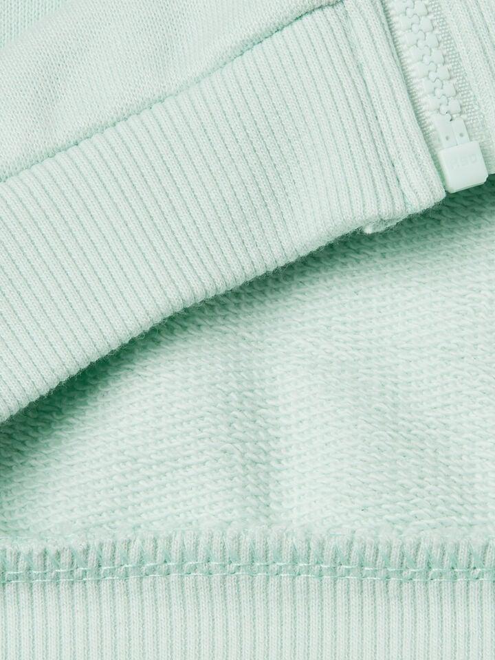 Benetton Sweatshirt With Zip In Cotton Aqua