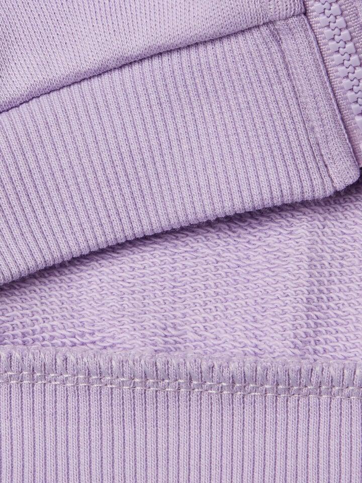 Benetton Sweatshirt With Zip In Cotton Lilac