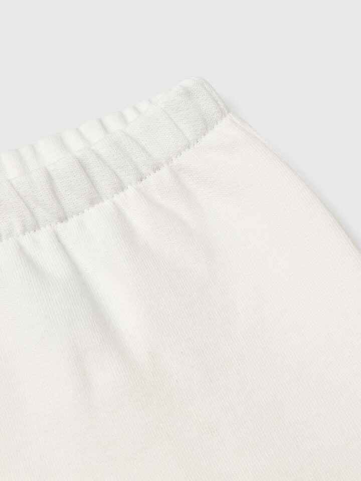 Benetton Sweatsuit In Cotton Creamy White