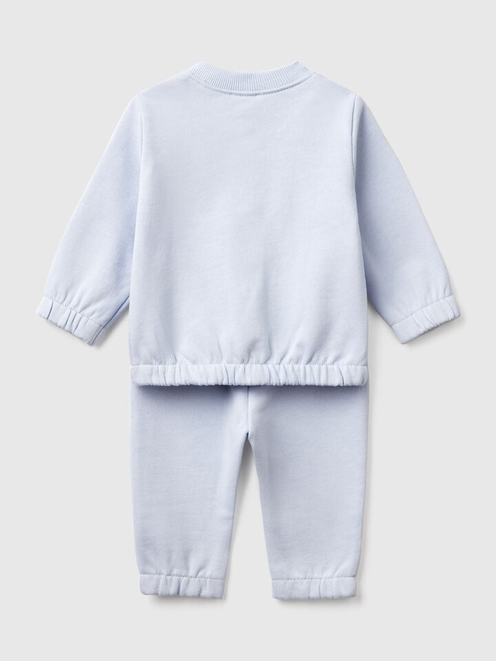Benetton Sweatsuit In Cotton Sky Blue