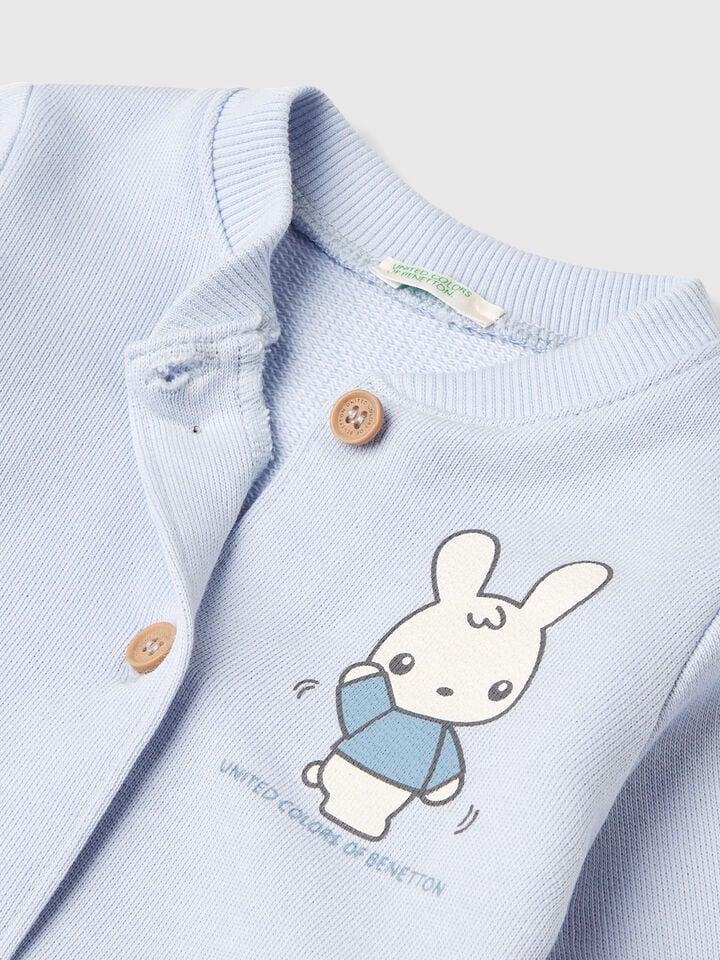 Benetton Sweatsuit In Cotton Sky Blue