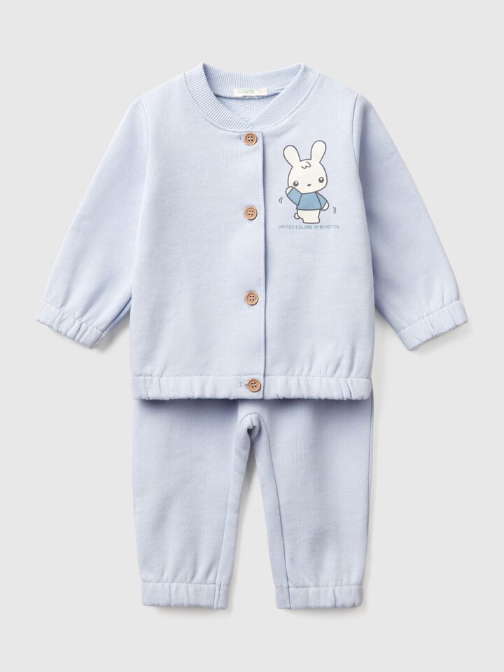 benetton Sweatsuit in cotton Sky Blue